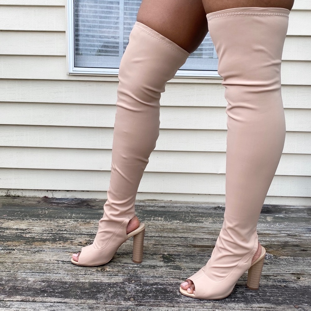Cape Robbin Over the Knee Open Toe Boot Sz 8.5